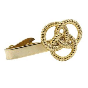 Vintage Ballantine Brewing Co. 3 Ring Sign Beer & Ale Gold Tone Tie Clip 1960s